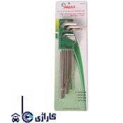 تصویر ست آچار آلن کارتی بلند 9 عددی هنس مدل 16762-29M 