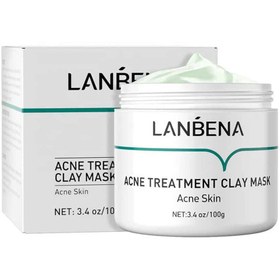 تصویر ماسک صورت مدل خاک رس 100گرم لنبنا Lanbena Acne Treatment Clay Mask 100g