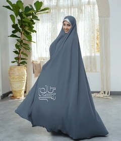 تصویر چادر ساده سنتی طوسی روشن 