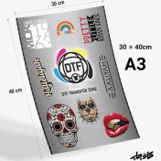 تصویر چاپ برچسب اتویی دی تی اف DTF 