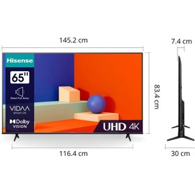 تصویر تلویزیون هایسنس 65 اینچ مدل A62 Hisense 65A62 LED TV 4k SMART