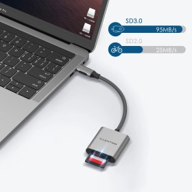 تصویر تبدیل USB-C به کارت خوان CF,SD و TF لنشن مدل C8sCR 