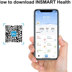 تصویر ترازو هوشمند INSMART با قابلیت اندازه‌گیری چربی بدن INSMART Body Fat Scale with App - Advanced Digital Scale for Weight, Body Fat, Heart Rate & Body Balance