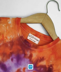 تصویر کراپ آیس دای (شیبوری) نارنجی- بنفش Orange & PurpleTie Dye Crop Top