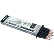 تصویر مداد آریا مدل 3001 رنگ مشکی بسته ۱۲ عددی Arya 3001 Black Pencil Pack of 12
