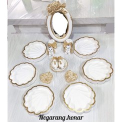 تصویر ست هفت سین، هفت سین مدل صدف، هفتسین عروس 