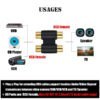 تصویر تبدیل H دوتایی مادگی AV A2RCA Female to 2RCA Female Audio Connector Adapter