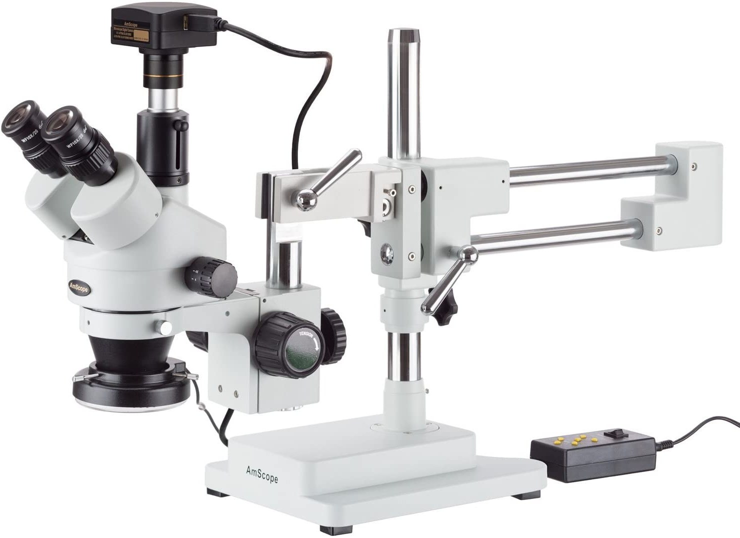 خرید و قیمت AmScope 3.5X-90X Trinocular Stereo Microscope with 4