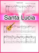 تصویر نت گیتار Santa Lucia همراه با تبلچر و اجرای نت 