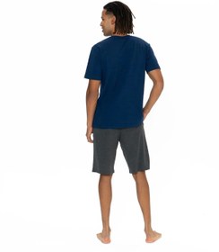 تصویر U.S. Polo Assn. Erkek Yuvarlak Yaka Düz Pijama Şort Takım 