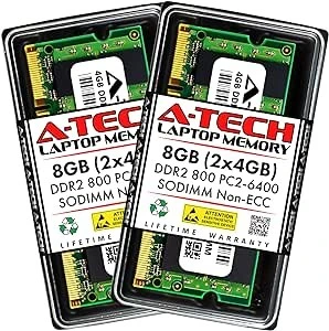 خرید و قیمت کیت A-Tech 8GB (2X 4GB) DDR2 800MHz PC2-6400 200 پین