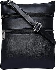 تصویر K London Sling Sling Cross Body Office Office Business Messenger برای مردان (1170011_blk_sun) سیاه K London leather Sling Cross Body Travel Office Business Messenger Bag for Men Women (1170011_BLK_SUN) Black