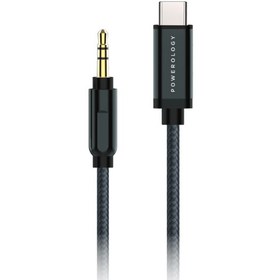 تصویر کابل تایپ سی به آی یو ایکس 1.2 متری پاورولوژی Powerology Braided Audio Type C to 3.5mm AUX Cable 1.2m Powerology Aluminum Braided Audio Type-C to 3.5mm AUX Cable - 1.2m / 4ft