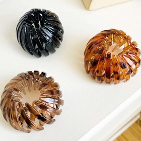 تصویر کلیپس مو گوجه ای چنگکی طرح پلنگی و شمعی 