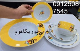 تصویر سرویس غذاخوری 5 پارچه کودک چینی زرین طرح زنبور بامبل بی 