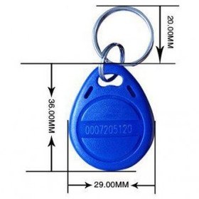 تصویر تگ RFID 125KHZ آبی مدل جاکلیدی 