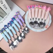 تصویر قاشق و چنگال دسته سیلیکونی استیج 