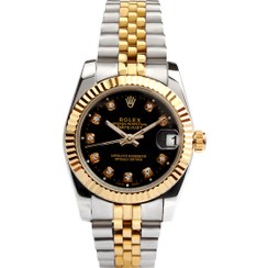 تصویر ساعت مچی زنانه رولکس مدل دیت جاست با بند استیل 