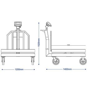 تصویر باسکول 1/5 تن محک چرخدار سینی 120×120 سانتیمتر 