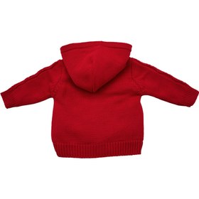 تصویر ژاكت نوزادی بافت کلاهدار مارپیچ مینل Minel Minel spiral hooded knitted baby jacket code:126