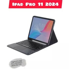 تصویر کیف کیبوردار Smart keyboard مناسب برای تبلت اپل ipad Pro 11 2024 پد-جای قلم دار 