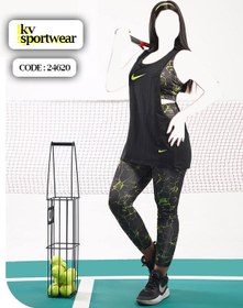 تصویر ست نیم تنه لگ و کاور ورزشی زنانه NIKE کد 0019 NIKE womens leg and cover torso set code 0019