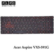 تصویر کیبورد لپ تاپ ایسر Acer Aspire VX5-591G مشکی- اینترکوچک- بدون فریم- با دکمه پاور و بک لایت 