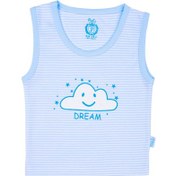 تصویر رکابی نوزادی پسرانه آبی رنگ طرح cloudy پاریز Pariz 