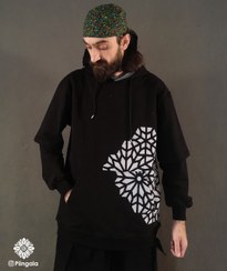 تصویر هودی ضخیم کلاه دار دو آستین طرح ماندالا 