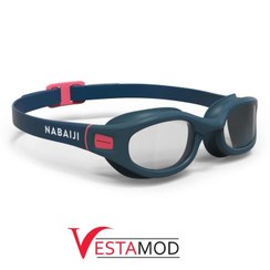 تصویر عینک شنا نابایجی رنگ آبی صورتی لنز شفاف مدل -Nabaiji Swimming Goggles – Clear Lenses – Blue Pink _SMALL/100 SOFT 