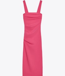 تصویر مینی‌لباس چسبان با یقه صاف و چین از برند زارا (زنانه) 