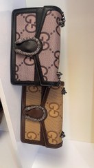 تصویر کیف دوشی مجلسی زنانه جنس چرم اورجینال برند گوچی کد ۱۲۶ 