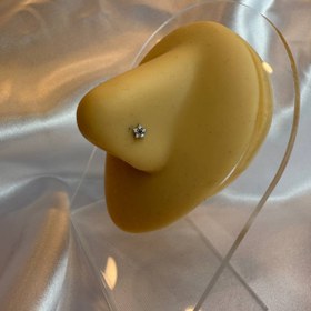 تصویر پرسینگ بینی میخی طرح گل 