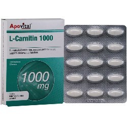 تصویر قرص ال کارنیتین ۱۰۰۰ میلی گرم آپوویتال |۳۰ عدد| بهبود درد عضلانی Apovital L Carnitine 1000mg 30 Tablets