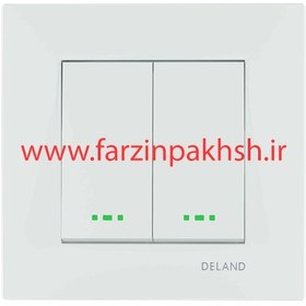 تصویر کلید یک پل توکار سفید دلند مدل آسا(کامل مکانیزم + قاب)* - کلید کولر 