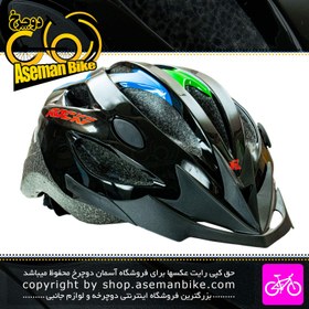 تصویر کلاه دوچرخه سواری راکی مدل MV23 سایز 58 الی 61 سانتیمتر رنگ مشکی طرح دار Rocky Bicycle Helmet MV23 Size 58-61cm Black With Design 