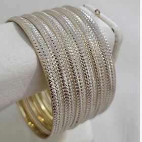 تصویر النگو سفید طرح طلا 