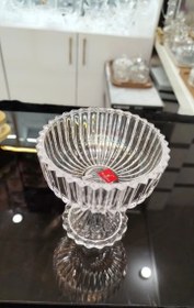 تصویر قندان کریستال پایه دار جنوا طرح گل رز 