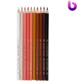 تصویر مداد رنگی طیف رنگ پوست فابرکاستل کلاسیک - 10 رنگ Faber-Castell classic pencil in skin tone colours