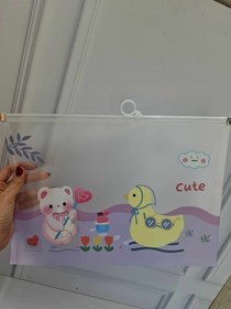 تصویر پوشه زیپ دار شفاف - طرح 1 