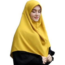 تصویر مقنعه مدل کرپ ساده 100 - یشمی 