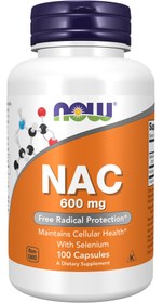 تصویر اسید آمینه ان استیل سیستئین ناو NOW NAC NOW Foods, NAC, 600 mg, 100 Veg Capsules