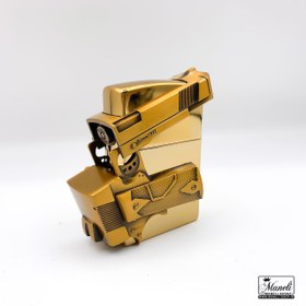 تصویر فندک گازی طرح تفنگ با رنگهای طلایی و سیلور 14020624 