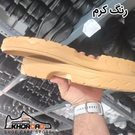 تصویر زیره کفش مردانه ساتل مدل البرز مناسب پوتین و نیم بوت کرم و مشکی ( PU ، پلی اورتان ) سایز 40 تا 47 