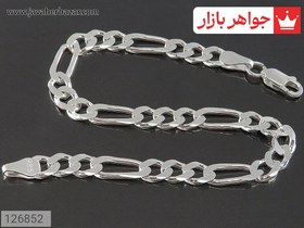 تصویر دستبند نقره مردانه فیگارو کد70 