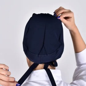 تصویر کلاه جراحی ساده سرمه ای 