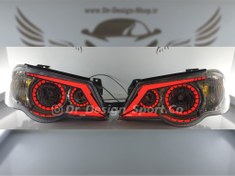 تصویر چراغ جلو اسپرت پراید 111 و 132 برند مدرن و جمع ساز طرح F500 بسته دو عددی - مدرن / مولتی کالر ( ریموتی ) / داخل فابریک ( کروم ) 