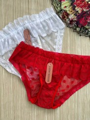 تصویر شورت توری فانتزی سفید 