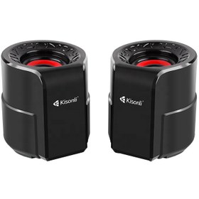 تصویر اسپیکر 2 تکه Kisonli A-909 Kisonli A-909 Desktop Wired Speaker