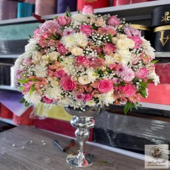 تصویر جام گل نقره ای برای بله برون و نامزدی کپی | کد: ZNB-LDR 